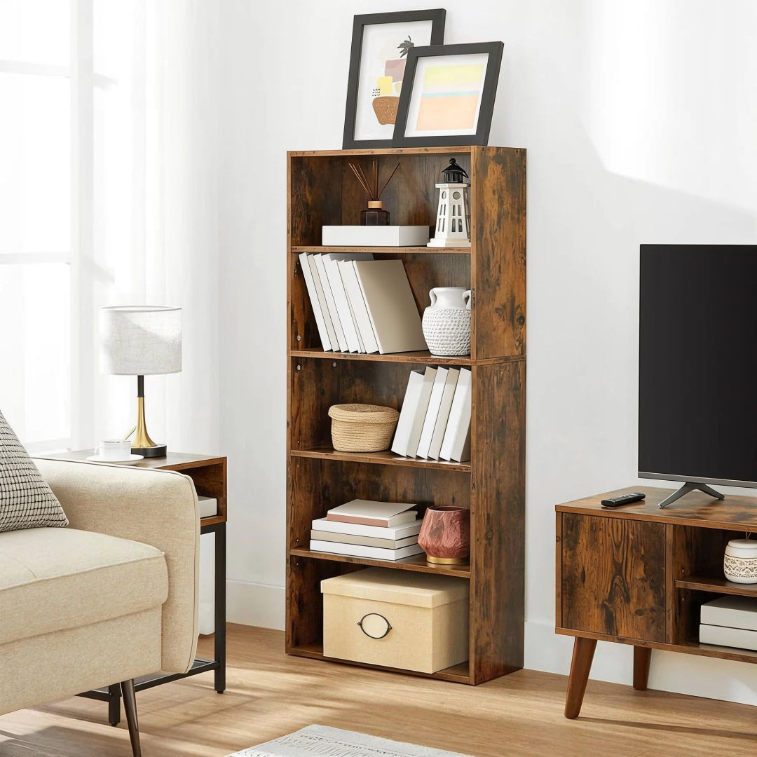 5 Tier Bookcase With Adjustable Shelves – product view 2 | Ridgefield Furniture
