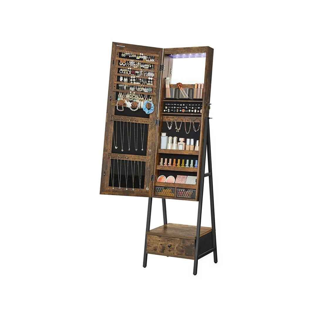 Lockable Jewelry Armoire With Full Length Mirror And Storage – product view 1 | Ridgefield Furniture