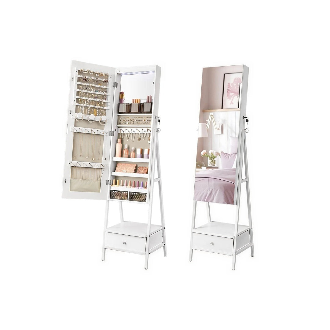 Lockable Jewelry Armoire With Full Length Mirror And Storage – product view 2 | Ridgefield Furniture