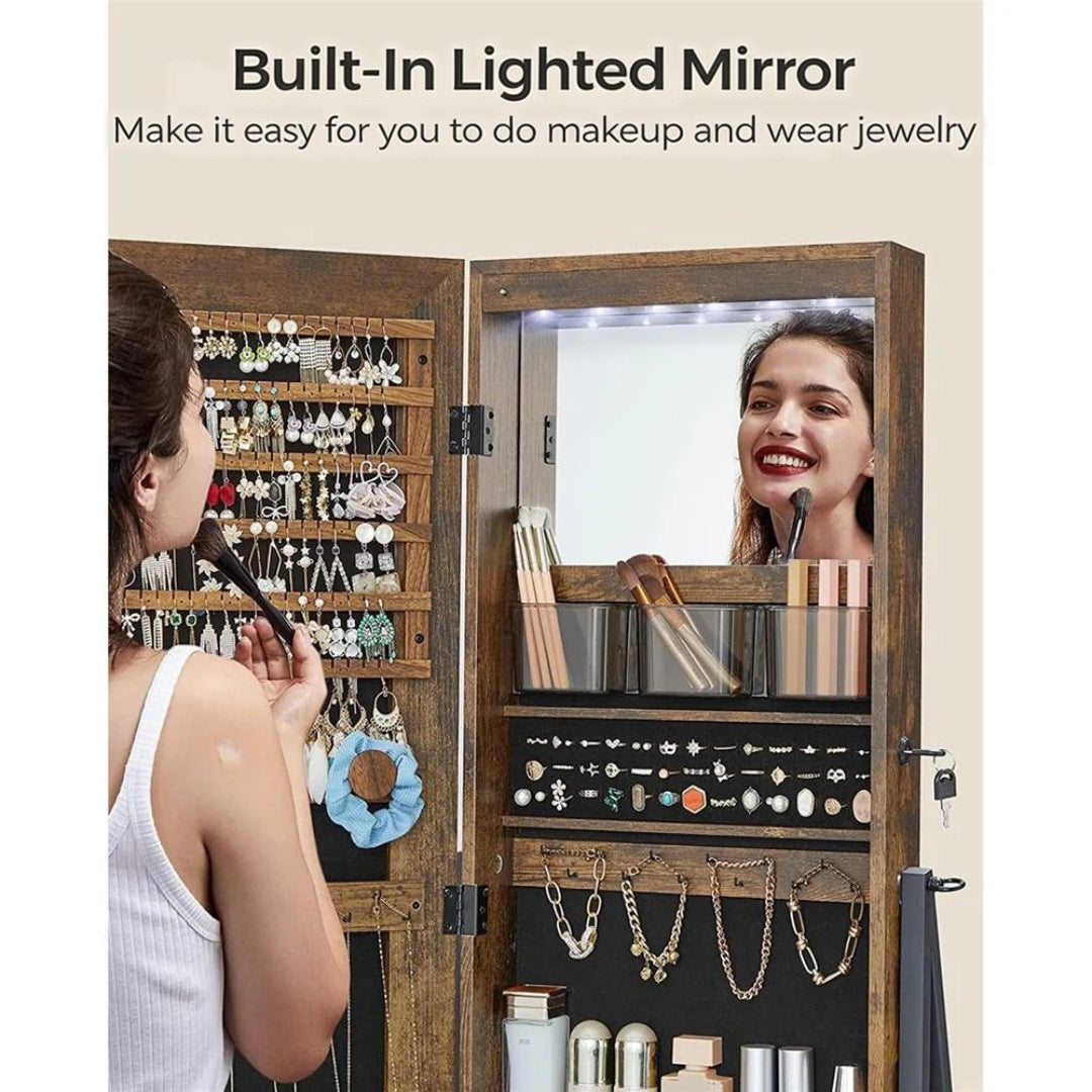 Lockable Jewelry Armoire With Full Length Mirror And Storage – product view 7 | Ridgefield Furniture