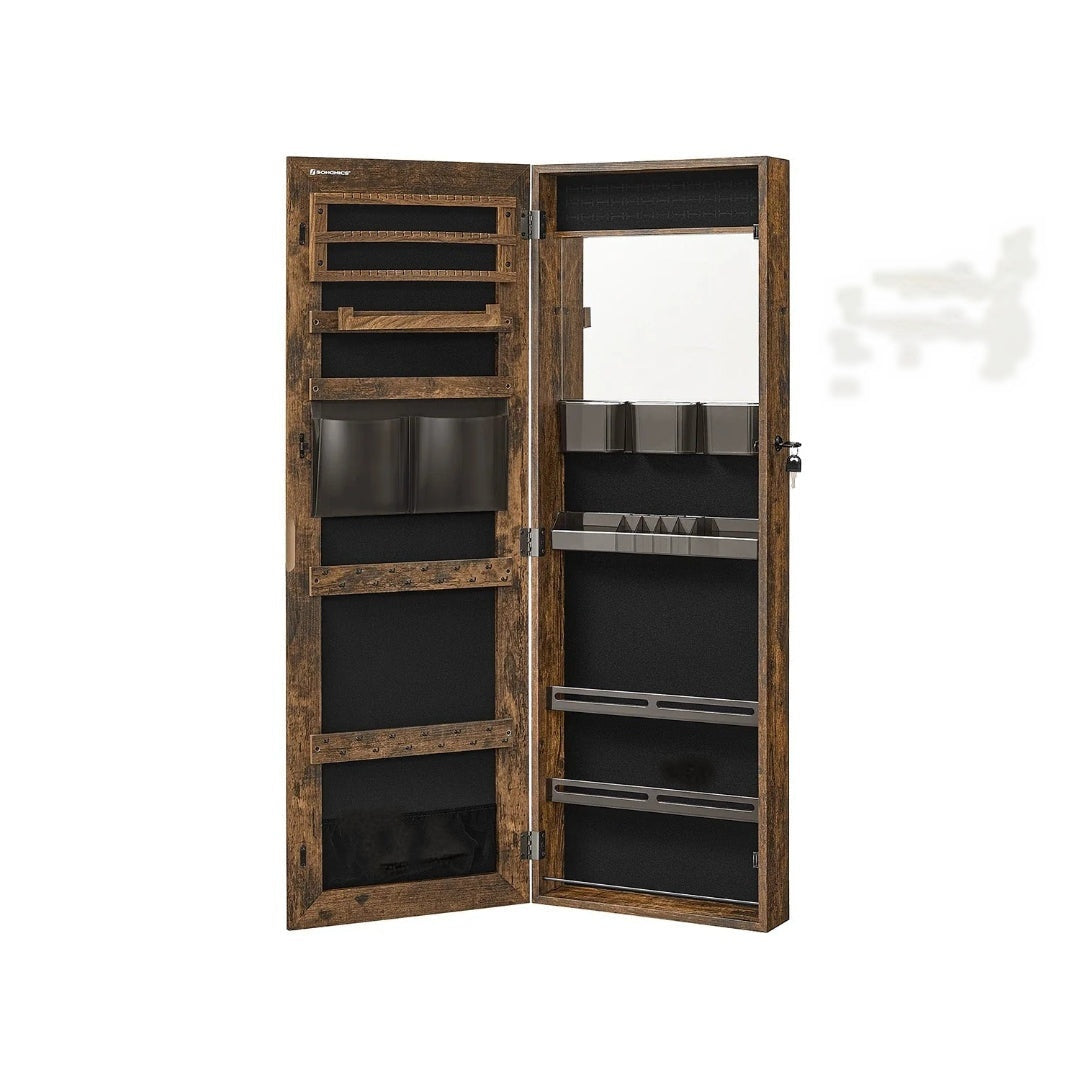 Lockable Mirror Jewelry Cabinet Armoire Wall Or Door Mounted – product view 1 | Ridgefield Furniture