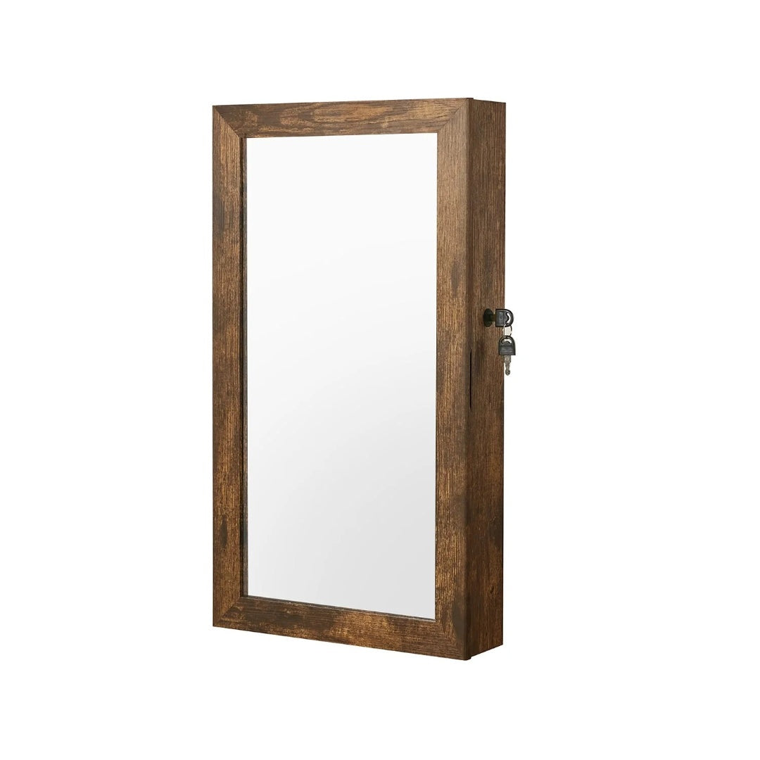 Lockable Mirror Jewelry Cabinet Wall Mounted Organizer – product view 1 | Ridgefield Furniture