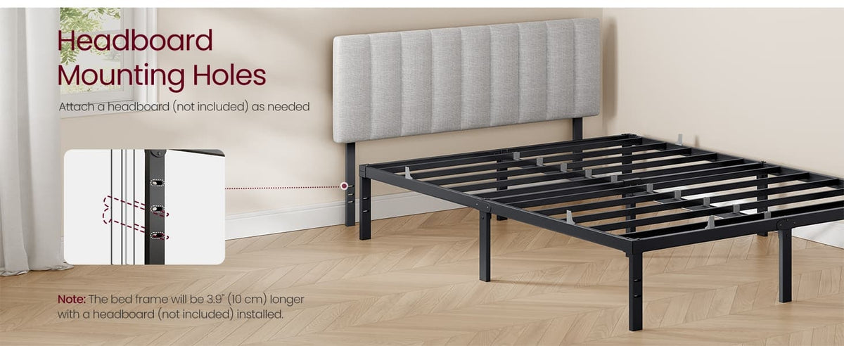 Metal Bed Frame With Under Bed Storage And Quick Lock Slats - product photo 30