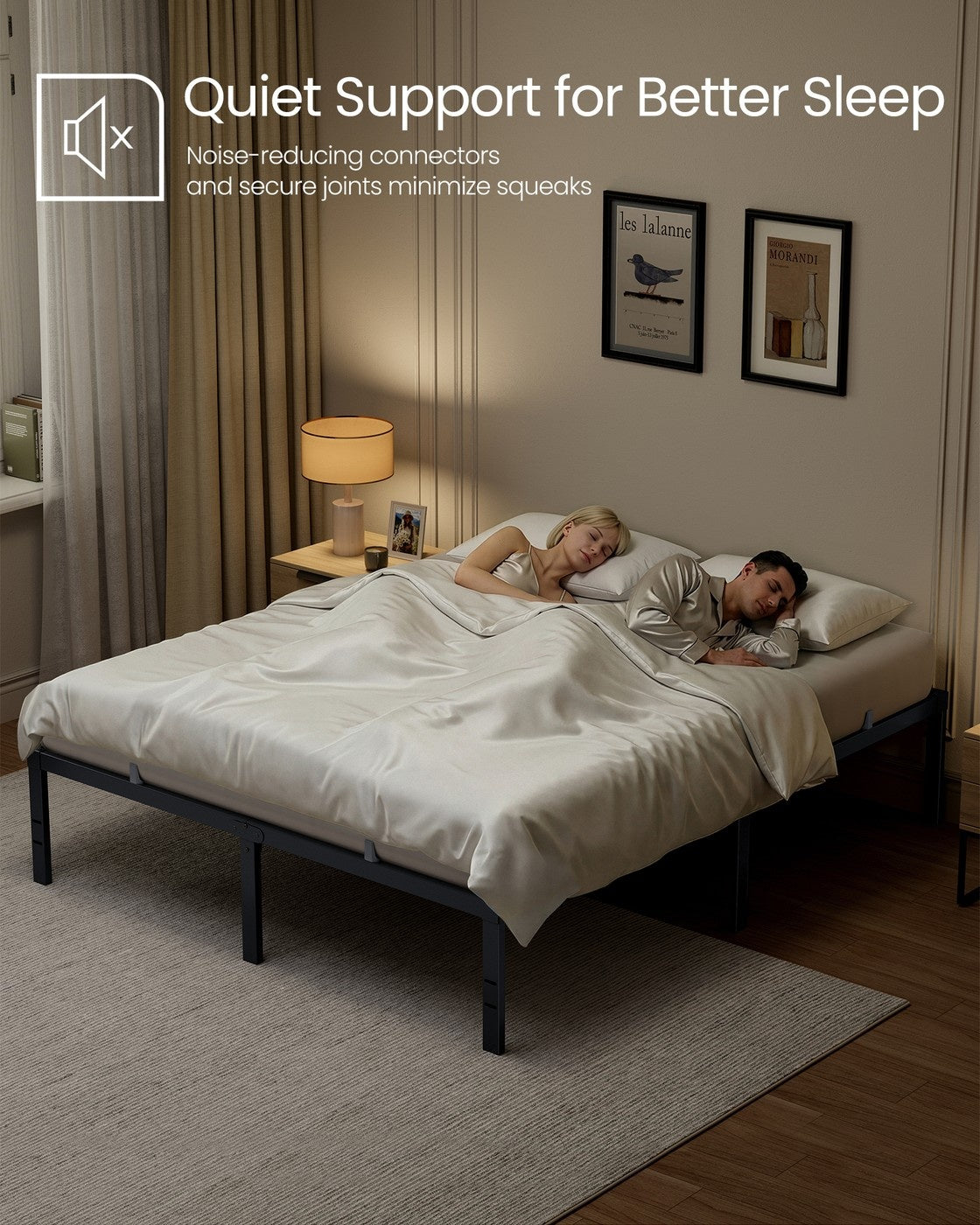 Metal Bed Frame With Under Bed Storage And Quick Lock Slats - product photo 36