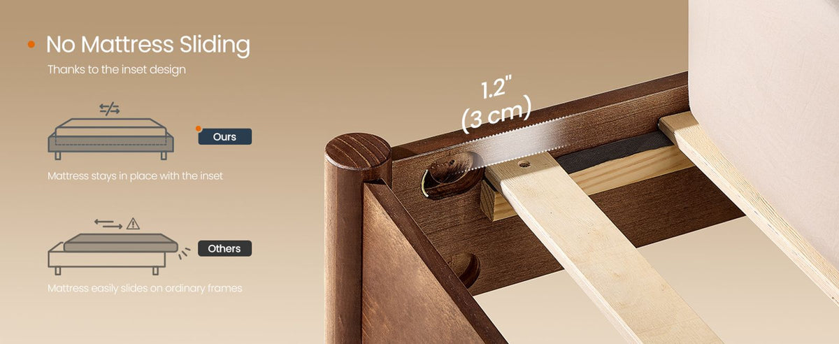 Mid-Century Modern Bed Frame With LED Headboard & Charging Station - product photo 38