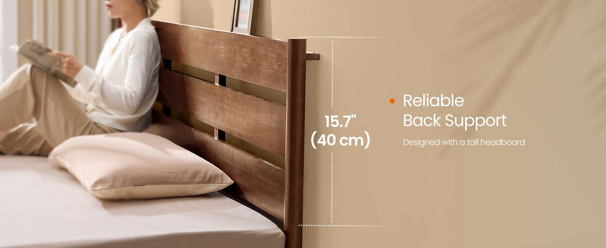 Mid-Century Modern Bed Frame With LED Headboard & Charging Station - product photo 39