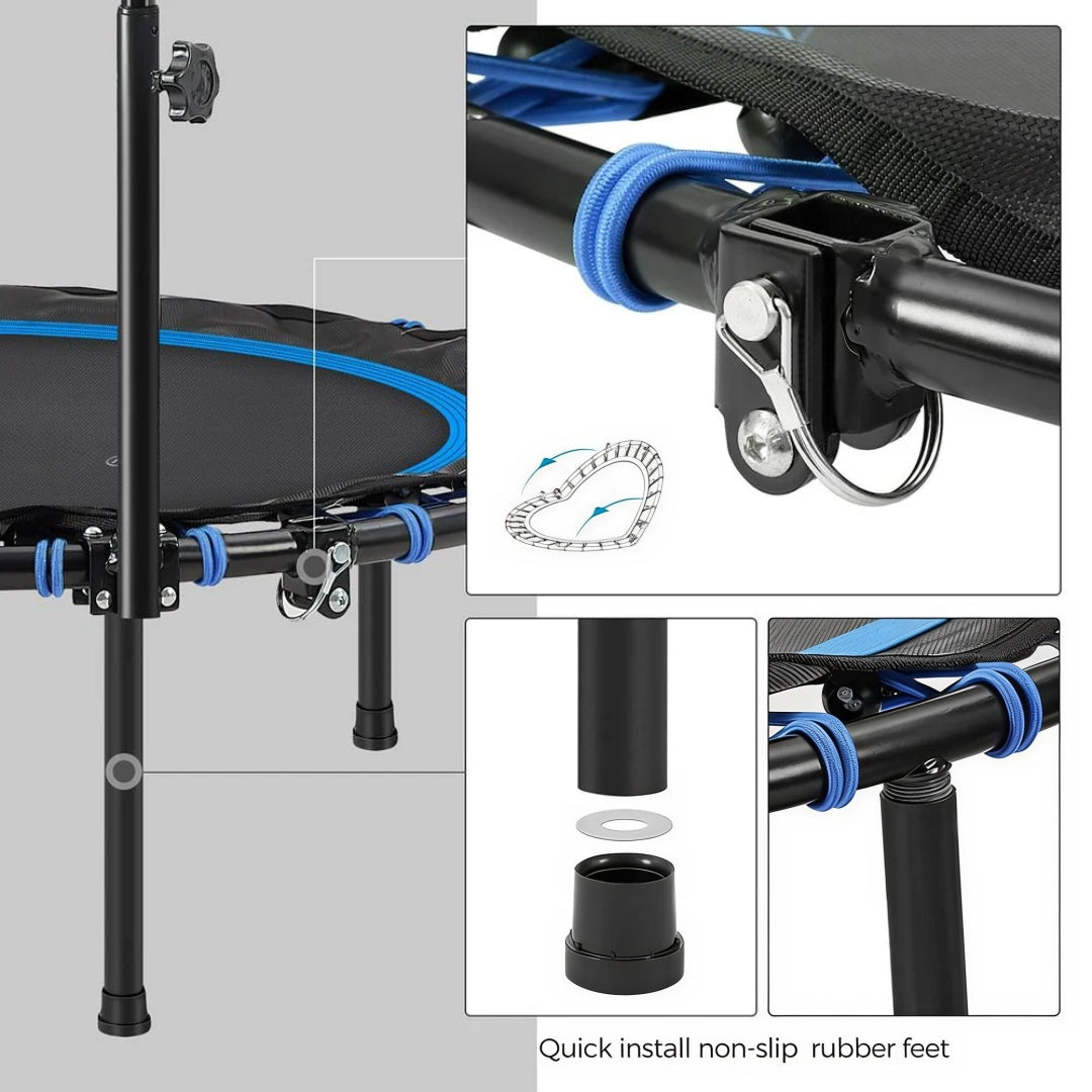 Mini Fitness Trampoline 40in Rebounder With Handle 264lb Capacity – product view 5 | Ridgefield Furniture