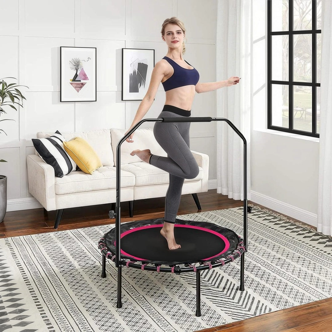 Mini Fitness Trampoline 40in Rebounder With Handle 264lb Capacity – product view 11 | Ridgefield Furniture