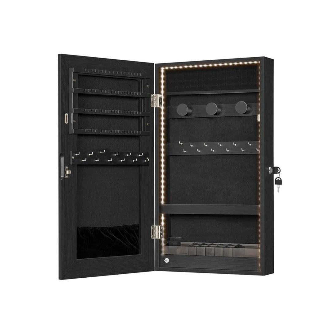 Mirror Jewelry Cabinet Armoire With LED Lights And Storage – product view 2 | Ridgefield Furniture