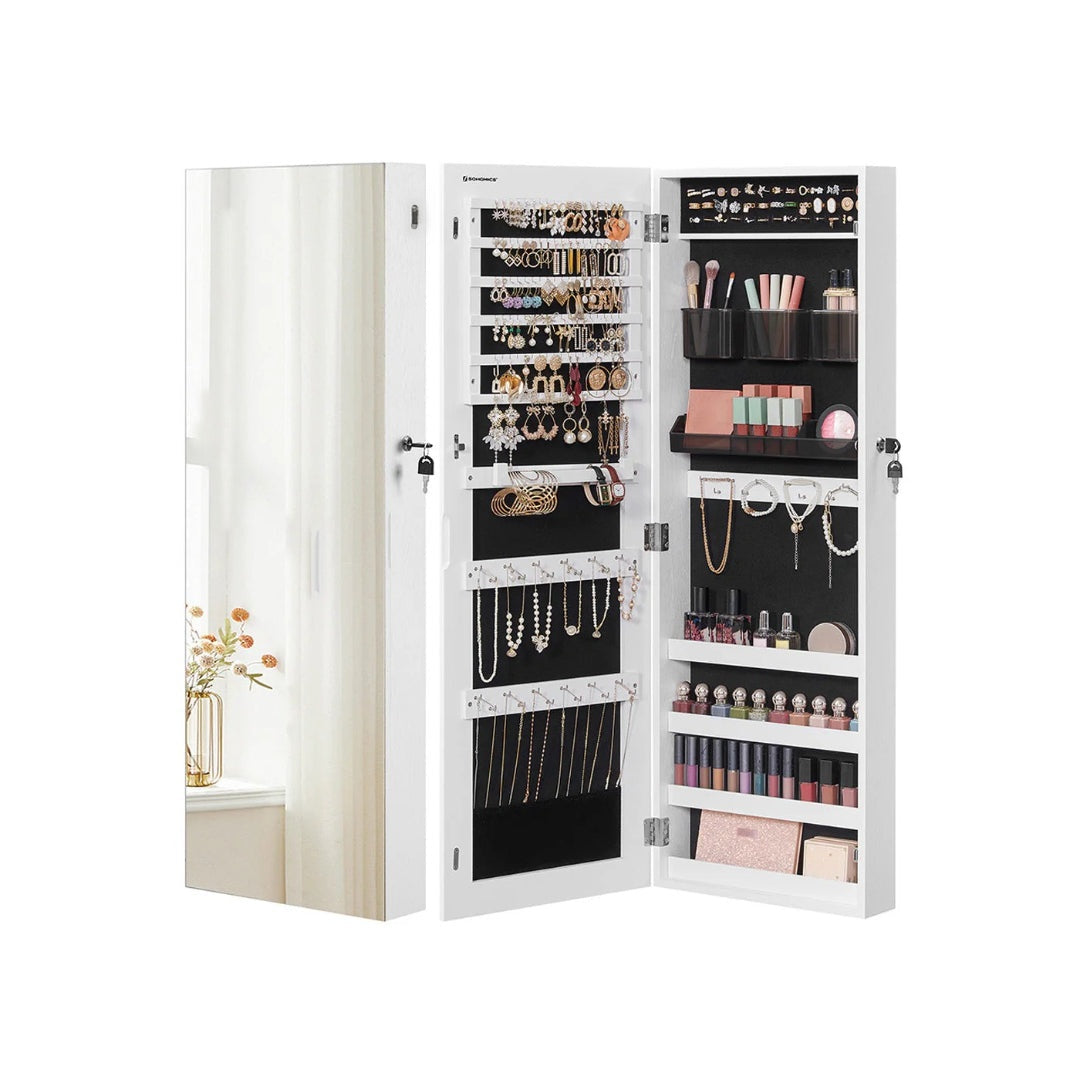 Mirror Jewelry Cabinet Armoire With Makeup Storage Organizer – product view 2 | Ridgefield Furniture