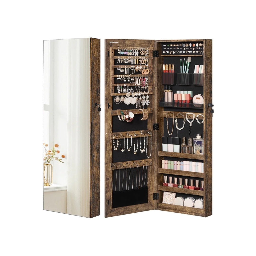 Mirror Jewelry Cabinet Armoire With Makeup Storage Organizer – product view 3 | Ridgefield Furniture