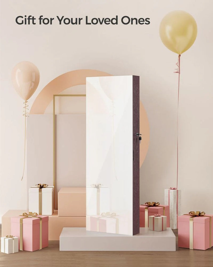 Mirror Jewelry Cabinet Armoire With Makeup Storage Organizer – product view 13 | Ridgefield Furniture