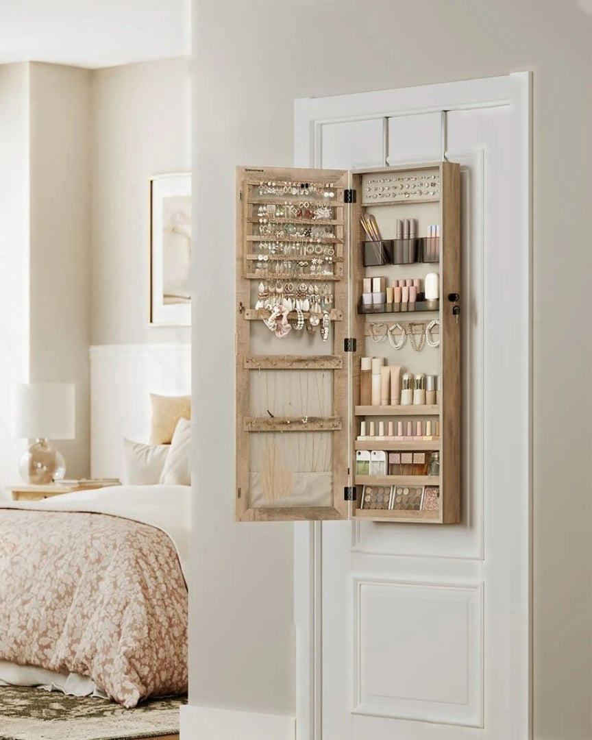 Mirror Jewelry Cabinet Armoire With Makeup Storage Organizer – product view 21 | Ridgefield Furniture