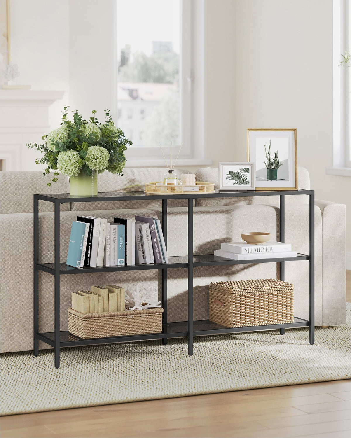 Modern Design Golden Glass Console Sofa Table - product photo 24