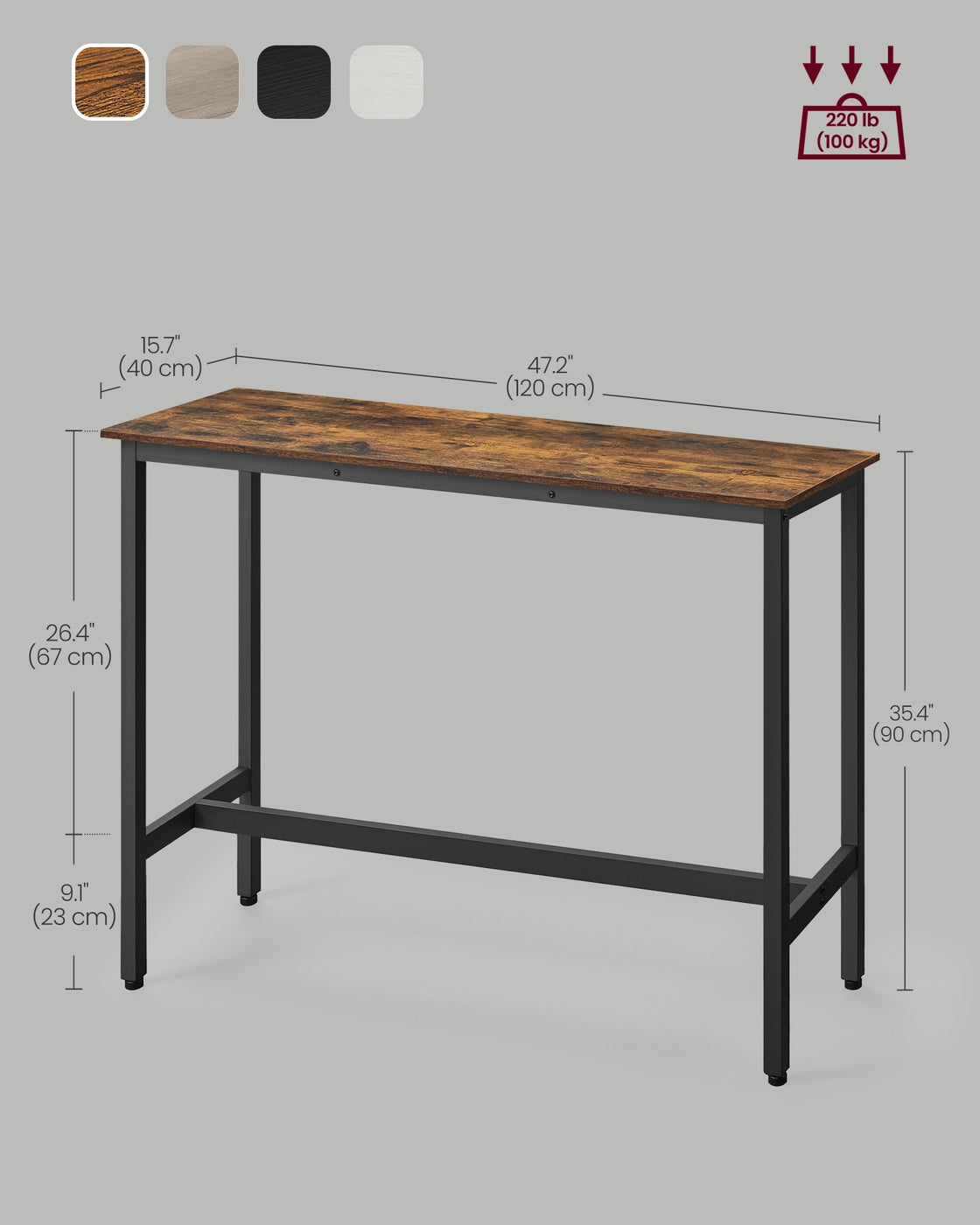 Narrow Bar Table With Metal Frame - product photo 13