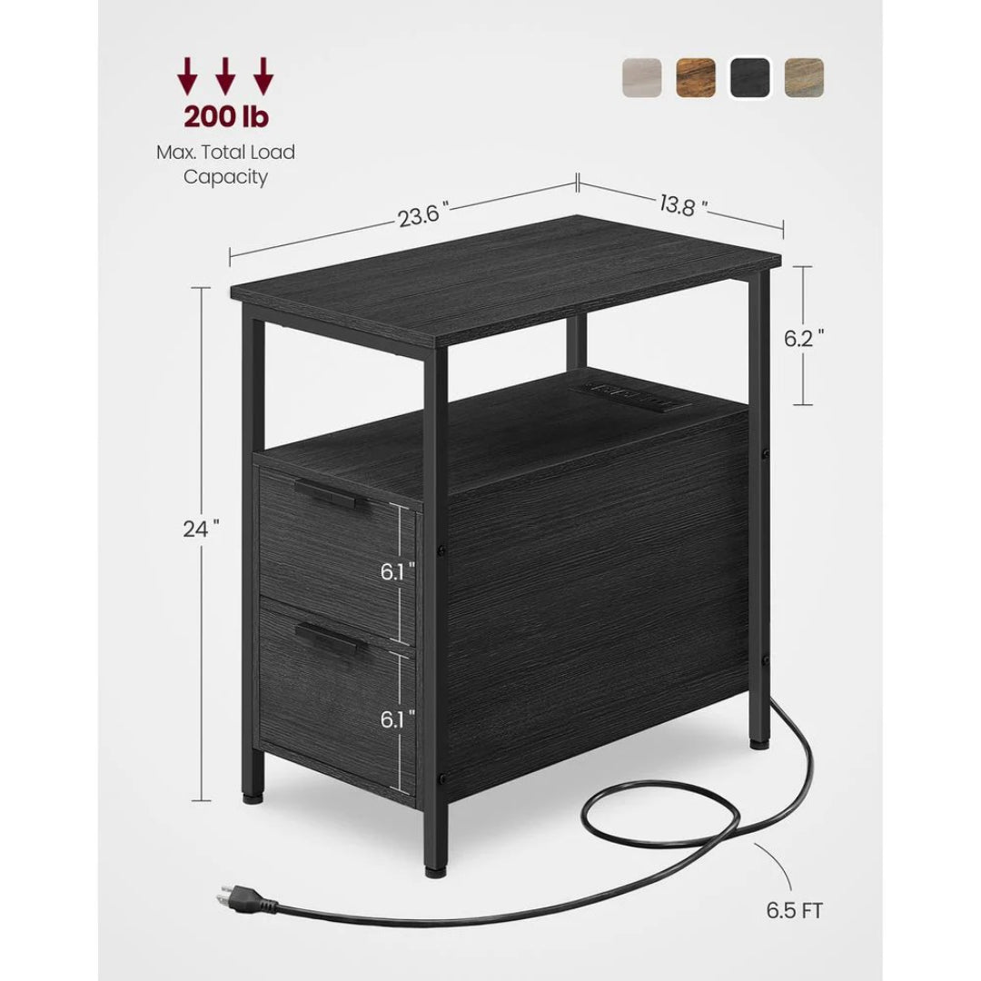 Narrow End Table With Charging Station And 2 Drawers – product view 9 | Ridgefield Furniture
