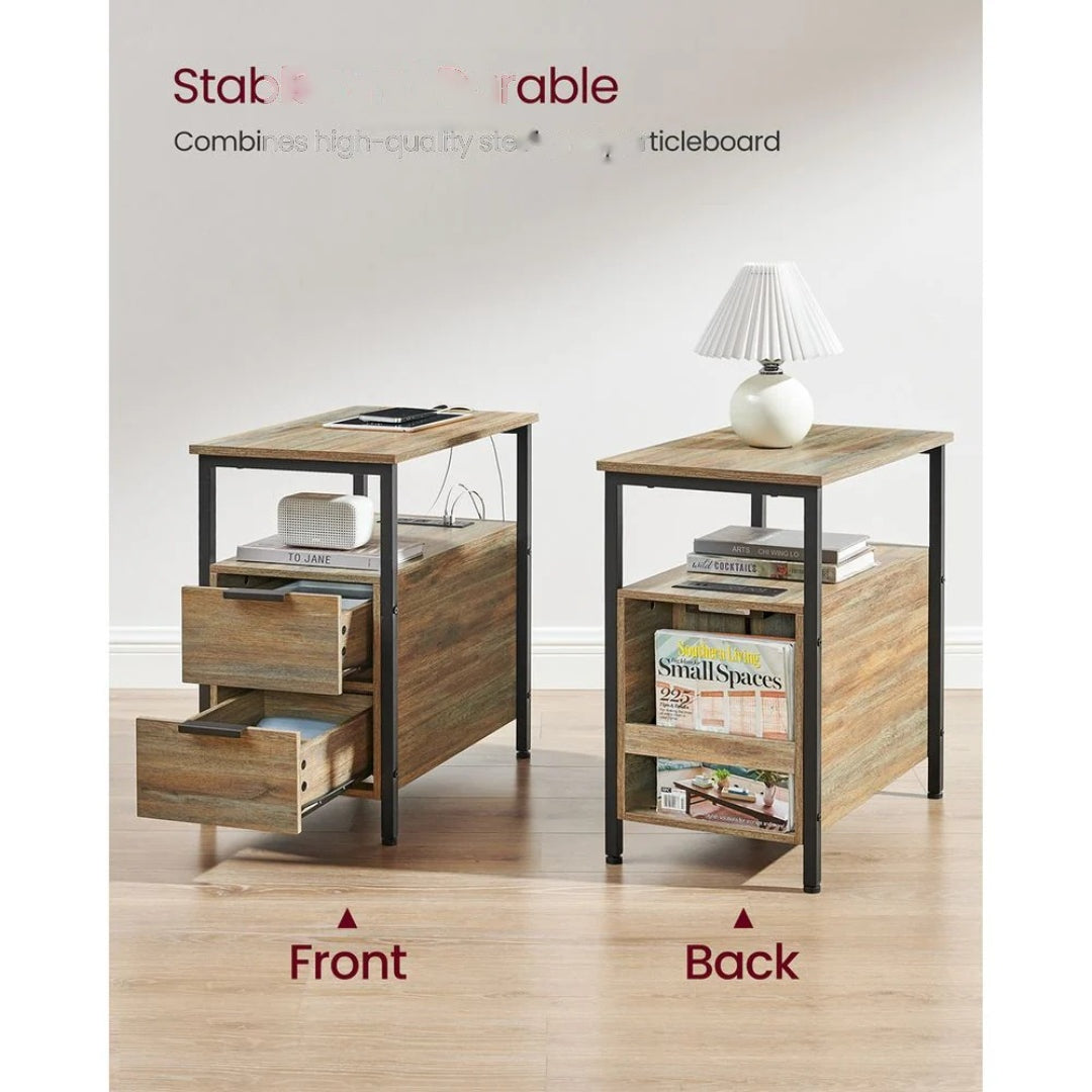 Narrow End Table With Charging Station And 2 Drawers – product view 14 | Ridgefield Furniture