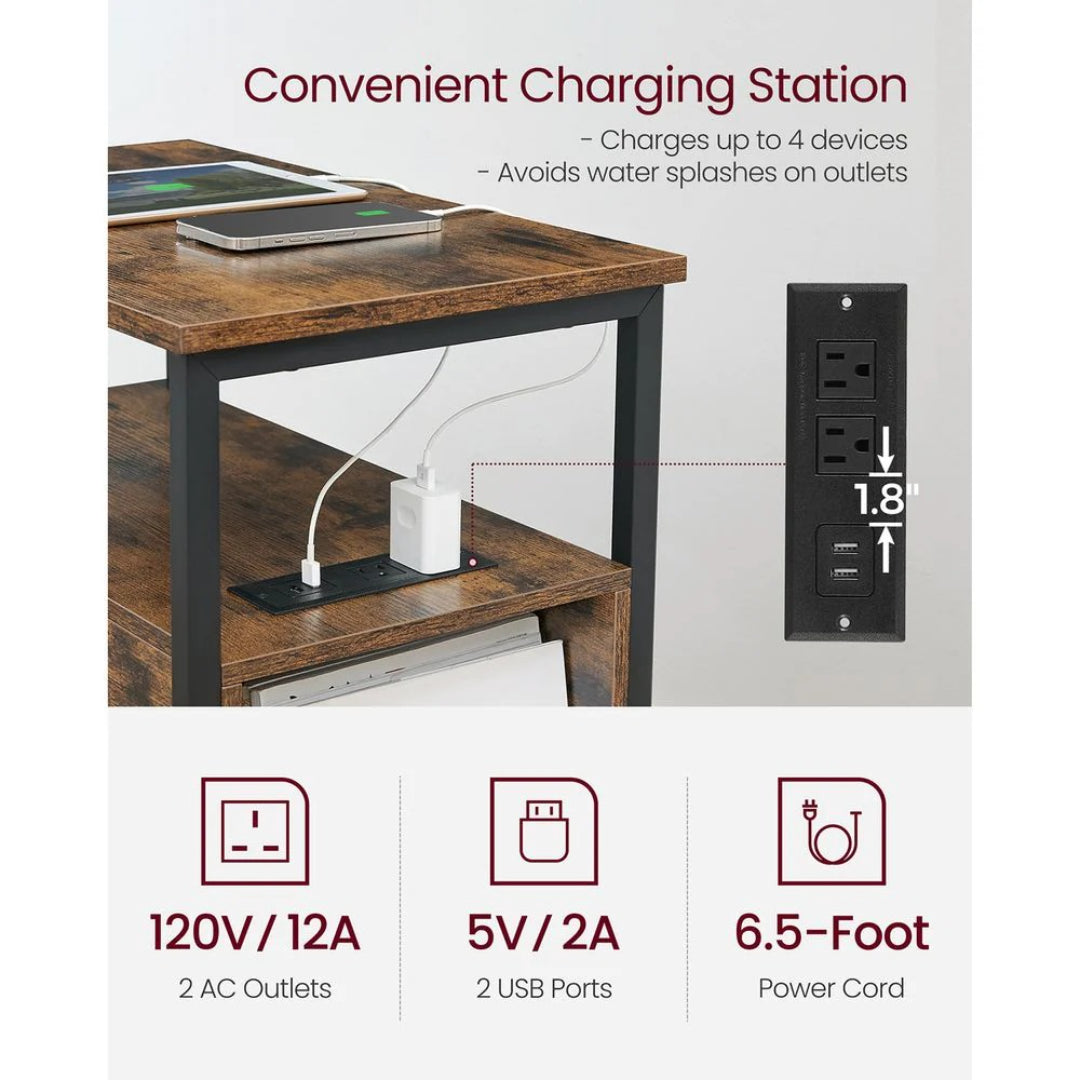 Narrow End Table With Charging Station And 2 Drawers – product view 17 | Ridgefield Furniture