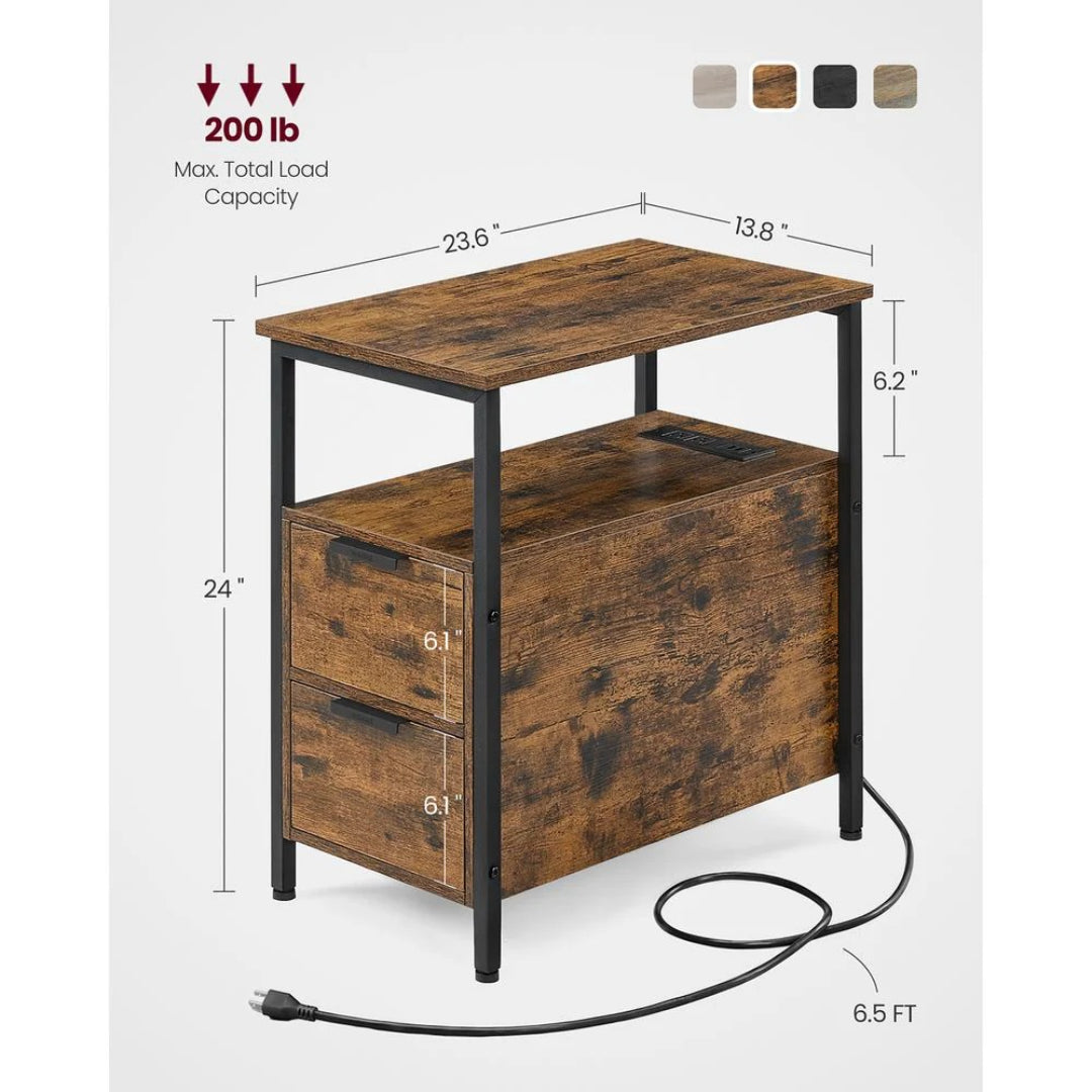 Narrow End Table With Charging Station And 2 Drawers – product view 22 | Ridgefield Furniture