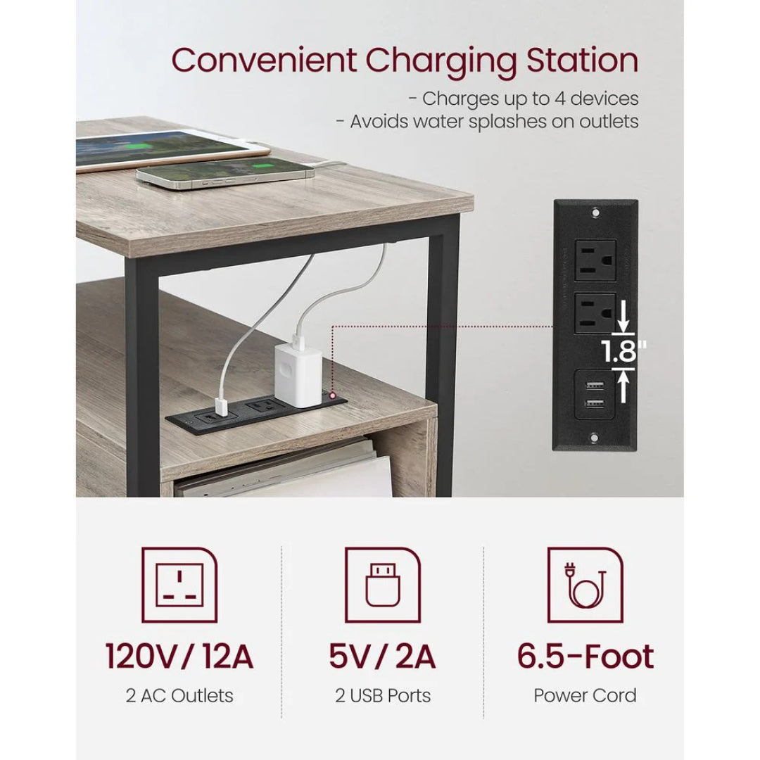 Narrow End Table With Charging Station And 2 Drawers – product view 27 | Ridgefield Furniture