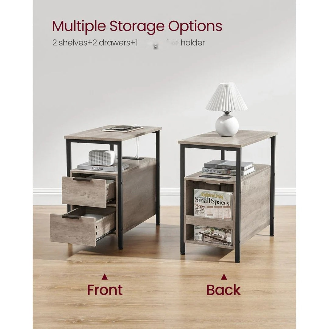 Narrow End Table With Charging Station And 2 Drawers – product view 28 | Ridgefield Furniture