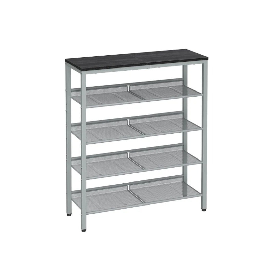 5 Tier Shoe Rack With Storage Shelves & Top Shelf Organizer – product view 2 | Ridgefield Furniture