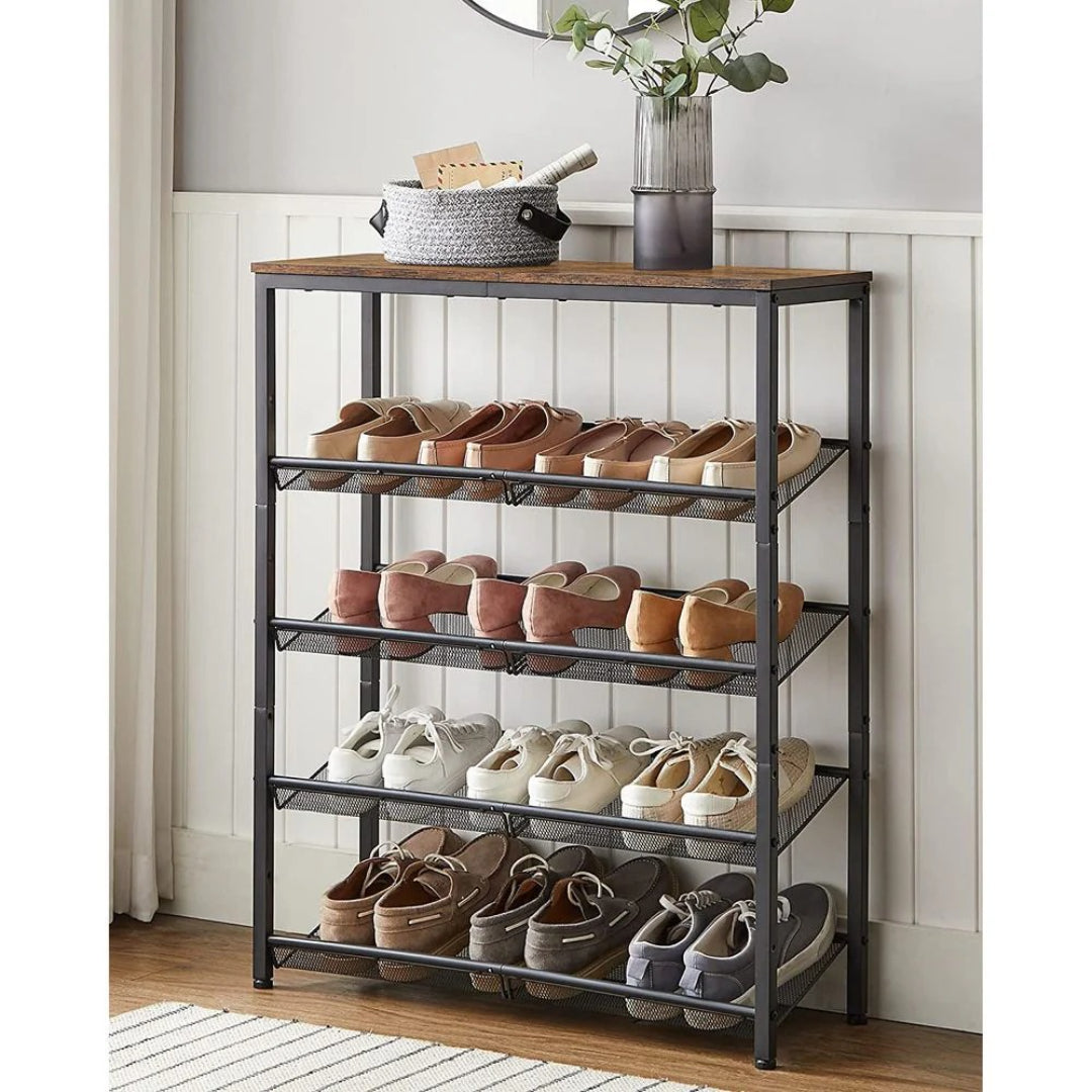 5 Tier Shoe Rack With Storage Shelves & Top Shelf Organizer – product view 11 | Ridgefield Furniture