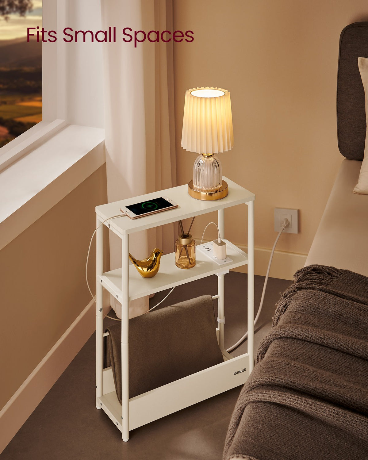 Narrow Side Table With Charging Station - product photo 03