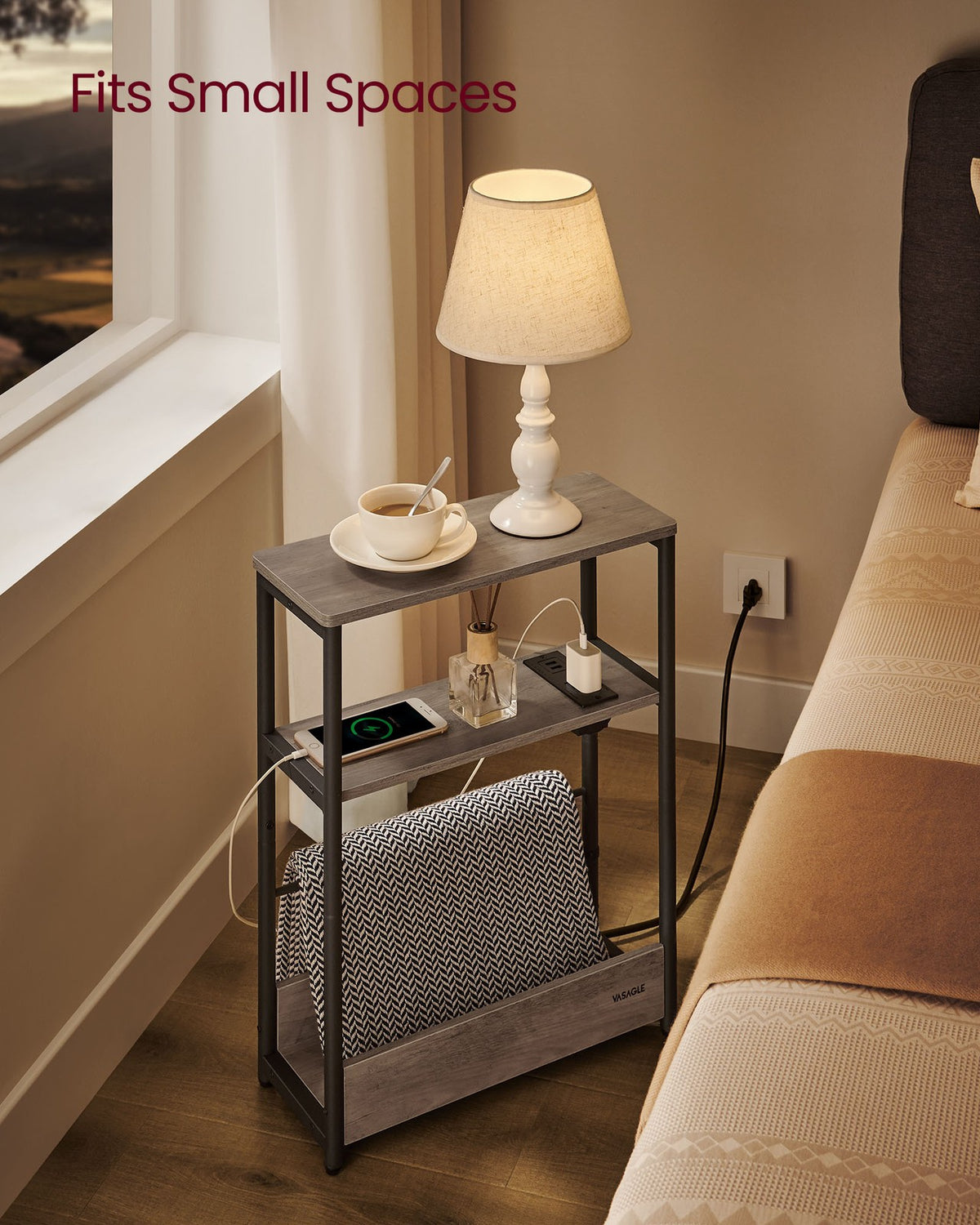 Narrow Side Table With Charging Station - product photo 29