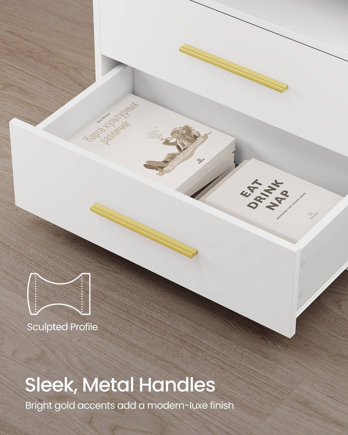 Nightstand With Charging Station, LED Lights - product photo 24