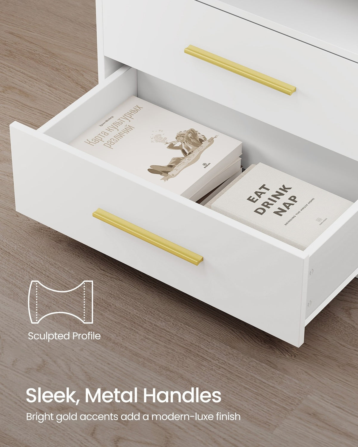 Nightstand With Charging Station, LED Lights - product photo 32