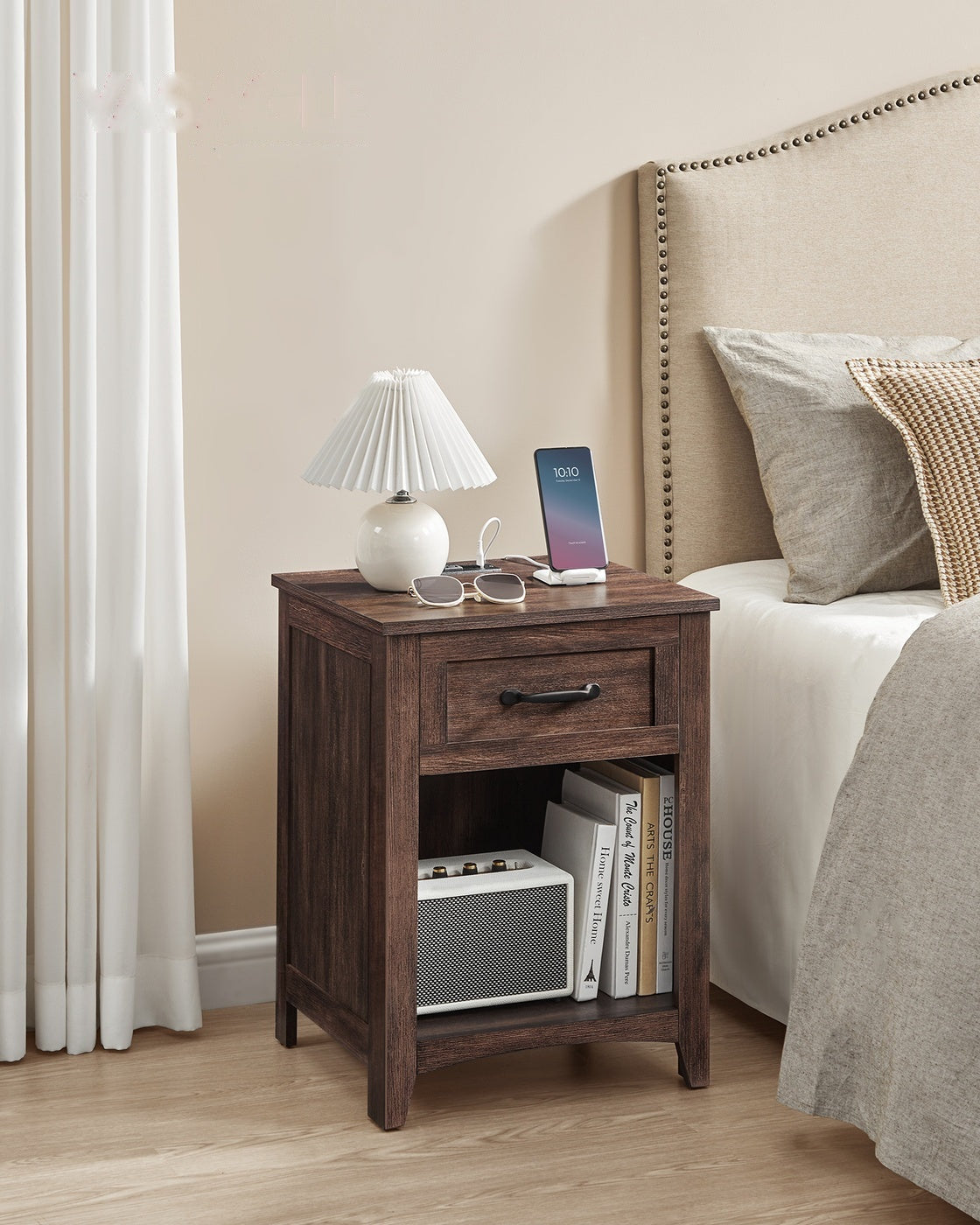 Nightstands With Charging Station And Open Compartment - product photo 10