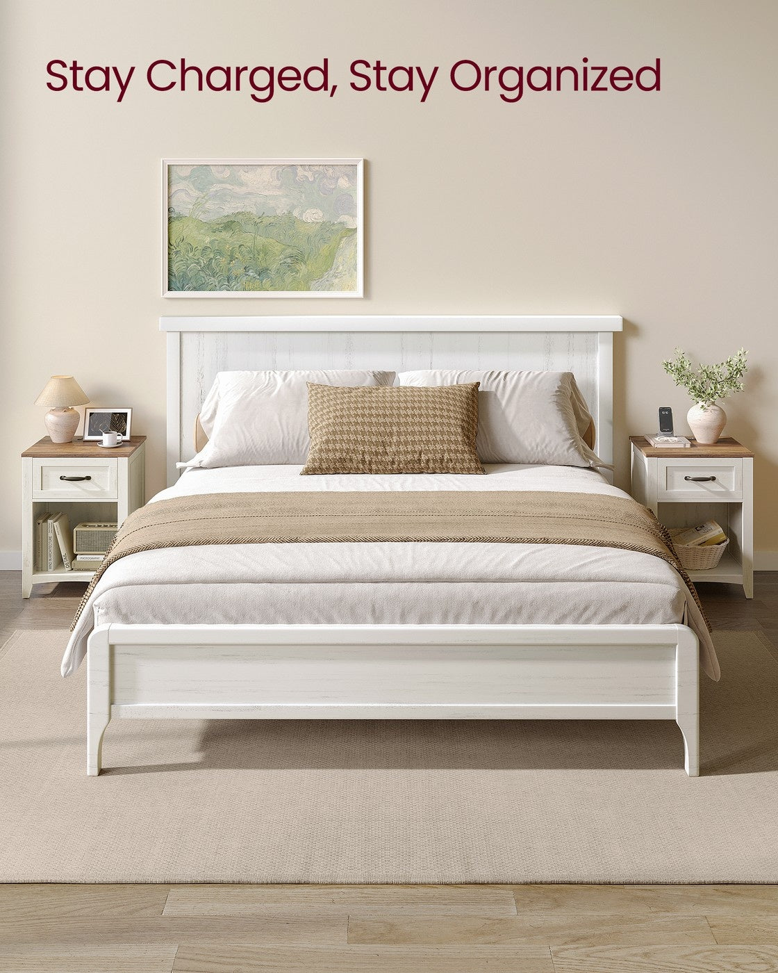 Nightstands With Charging Station, Set Of 1 Or 2 Bedside Tables - product photo 28
