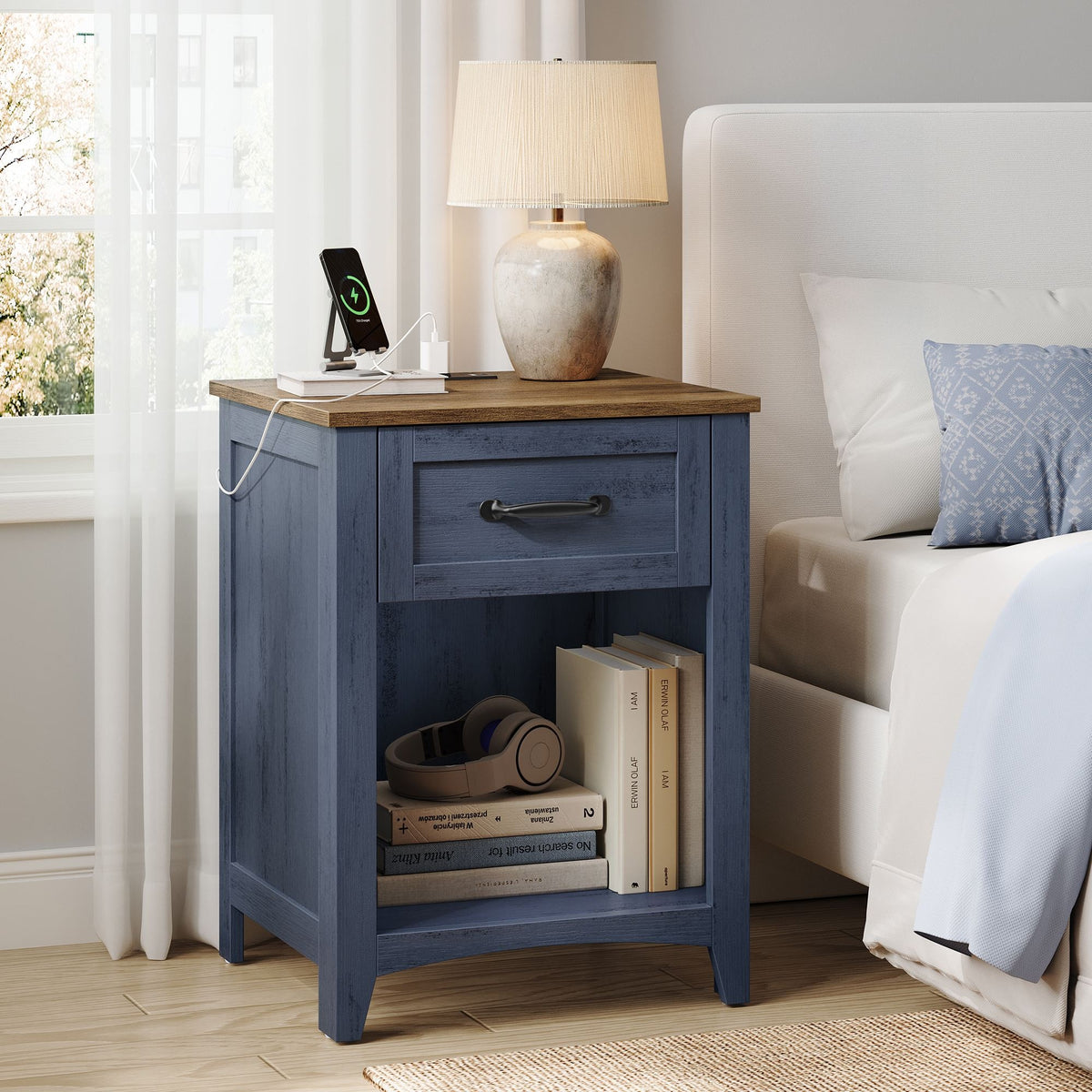 Nightstands With Charging Station, Set Of 1 Or 2 Bedside Tables - product photo 35