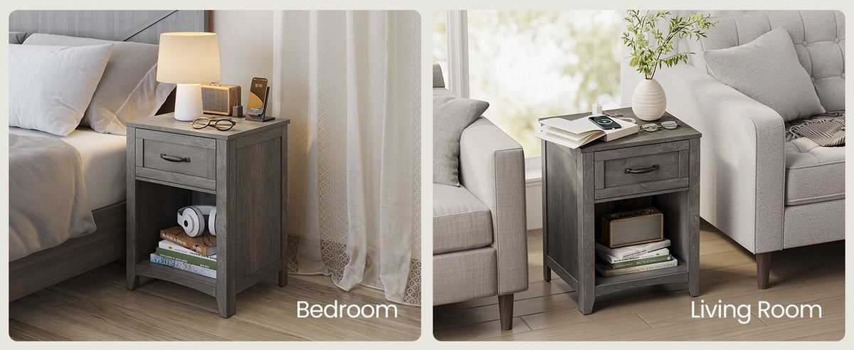Nightstands With Charging Station, Set Of 1 Or 2 Bedside Tables - product photo 42