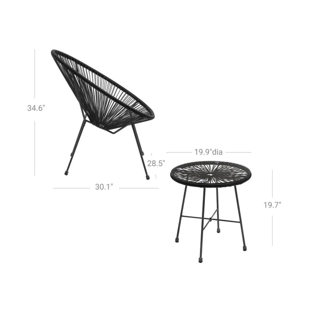 Outdoor Seating Set 3 Piece Acapulco Chairs With Table – product view 8 | Ridgefield Furniture