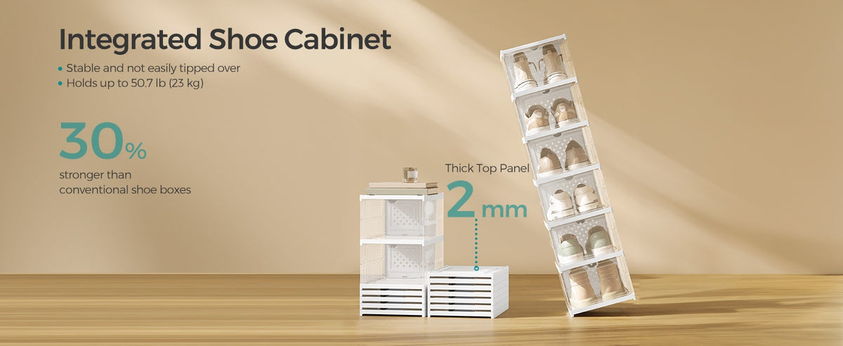 Pack Of 12 Or 18 Stackable Shoe Boxes With Clear Doors, Space Saving - product photo 52