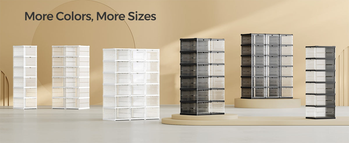 Pack Of 12 Or 18 Stackable Shoe Boxes With Clear Doors, Space Saving - product photo 53