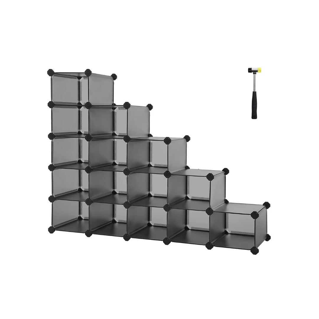 Plastic Shoe Storage Organizer 15 Or 28 Slot Stackable – product view 2 | Ridgefield Furniture