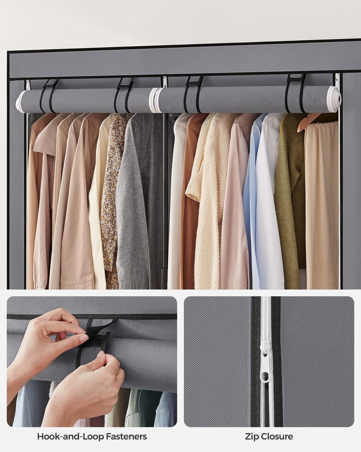Portable Closet Wardrobe 55.1 X 16.9 X 68.5 Inches - product photo 16
