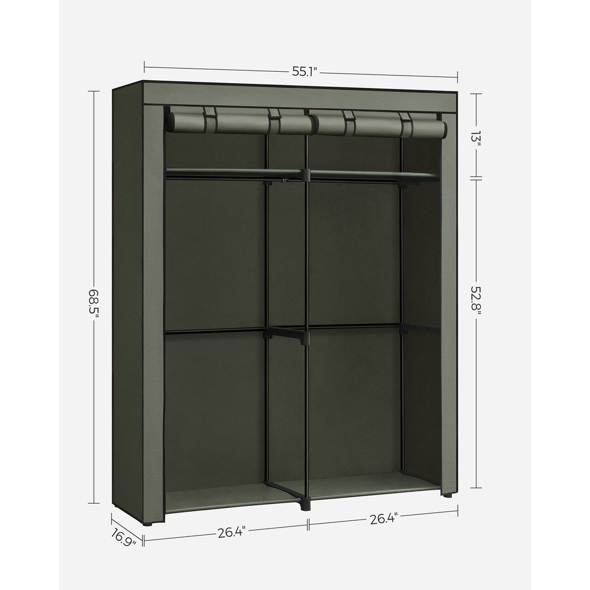 Portable Closet Wardrobe 55.1 X 16.9 X 68.5 Inches - product photo 23