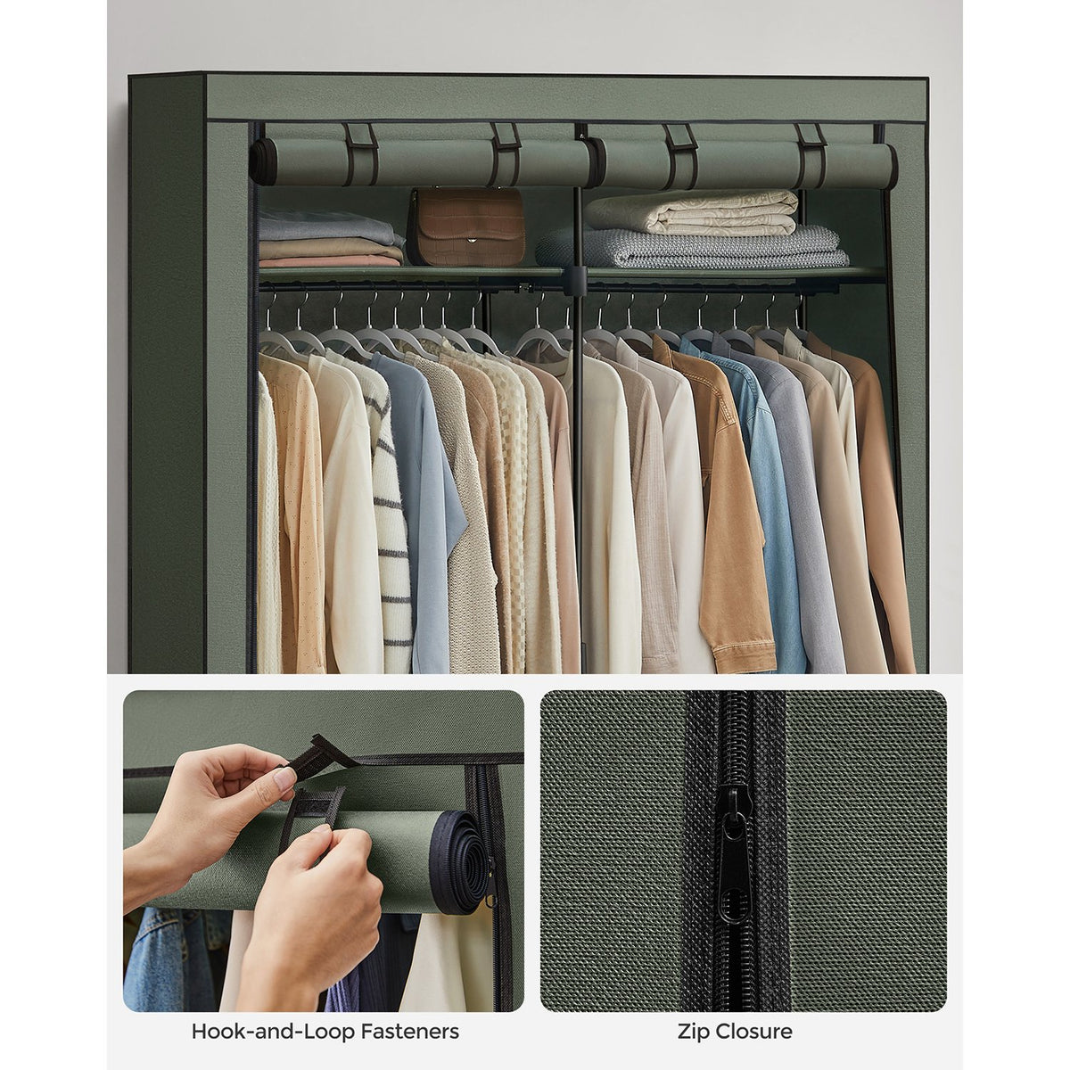 Portable Closet Wardrobe 55.1 X 16.9 X 68.5 Inches - product photo 24