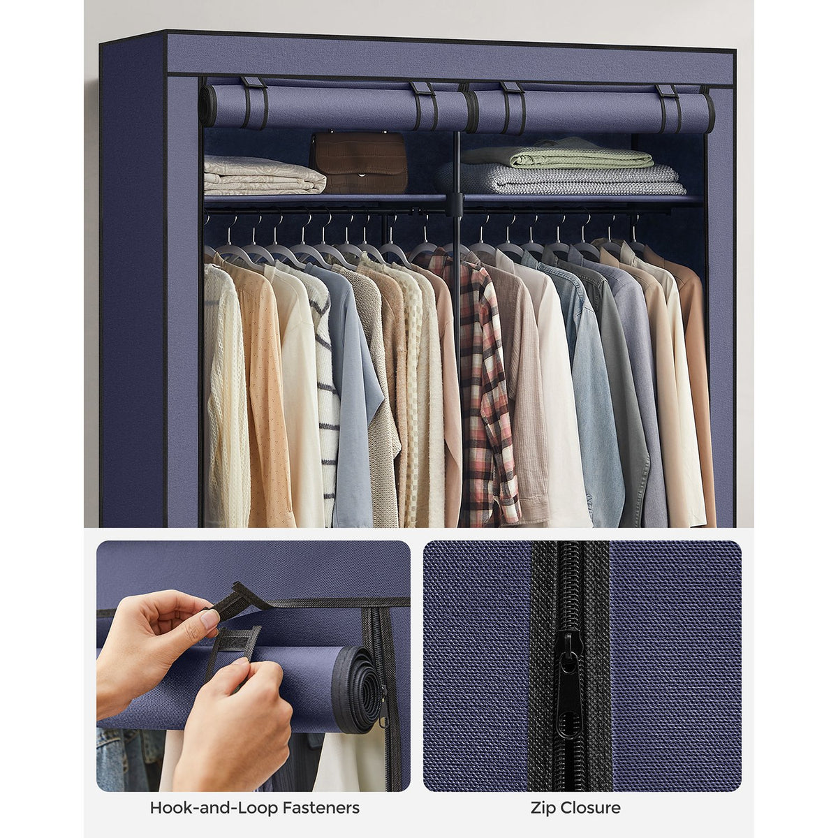 Portable Closet Wardrobe 55.1 X 16.9 X 68.5 Inches - product photo 33
