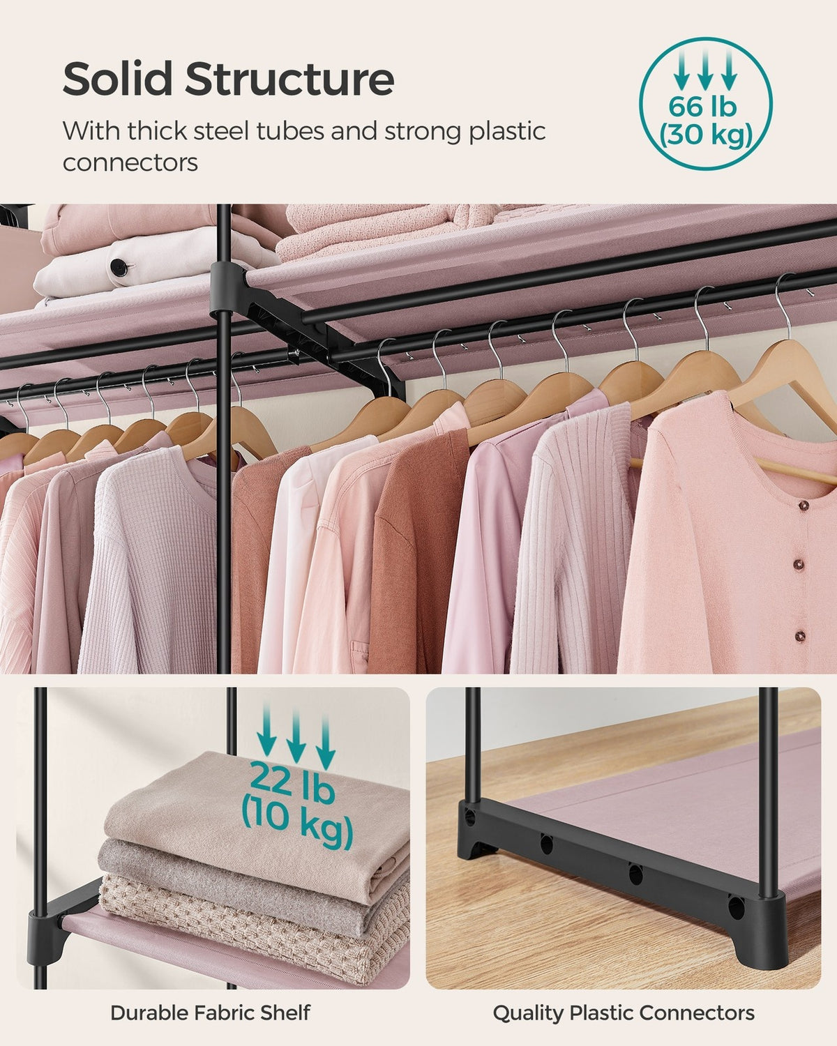 Portable Closet Wardrobe 55.1 X 16.9 X 68.5 Inches - product photo 38