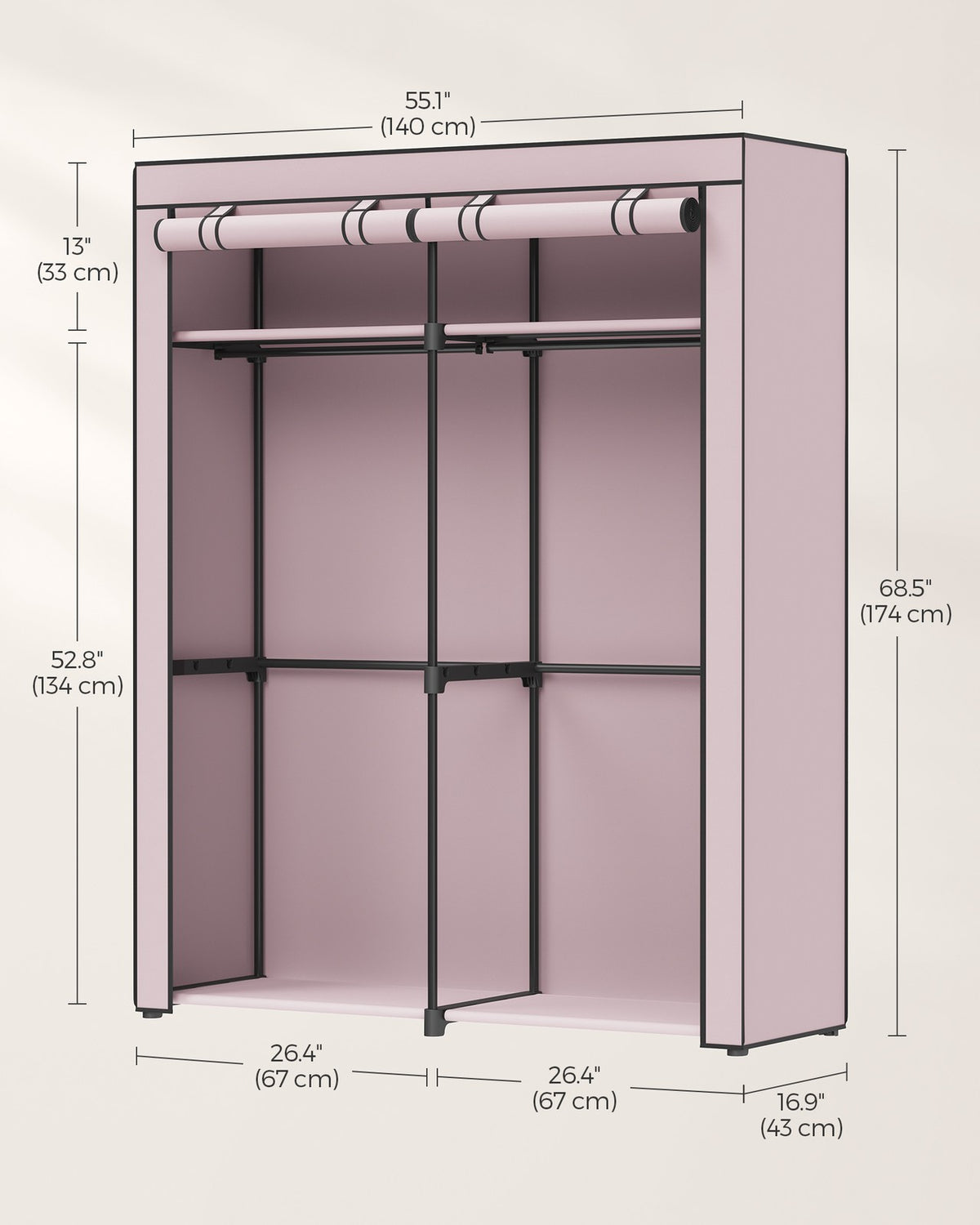 Portable Closet Wardrobe 55.1 X 16.9 X 68.5 Inches - product photo 41