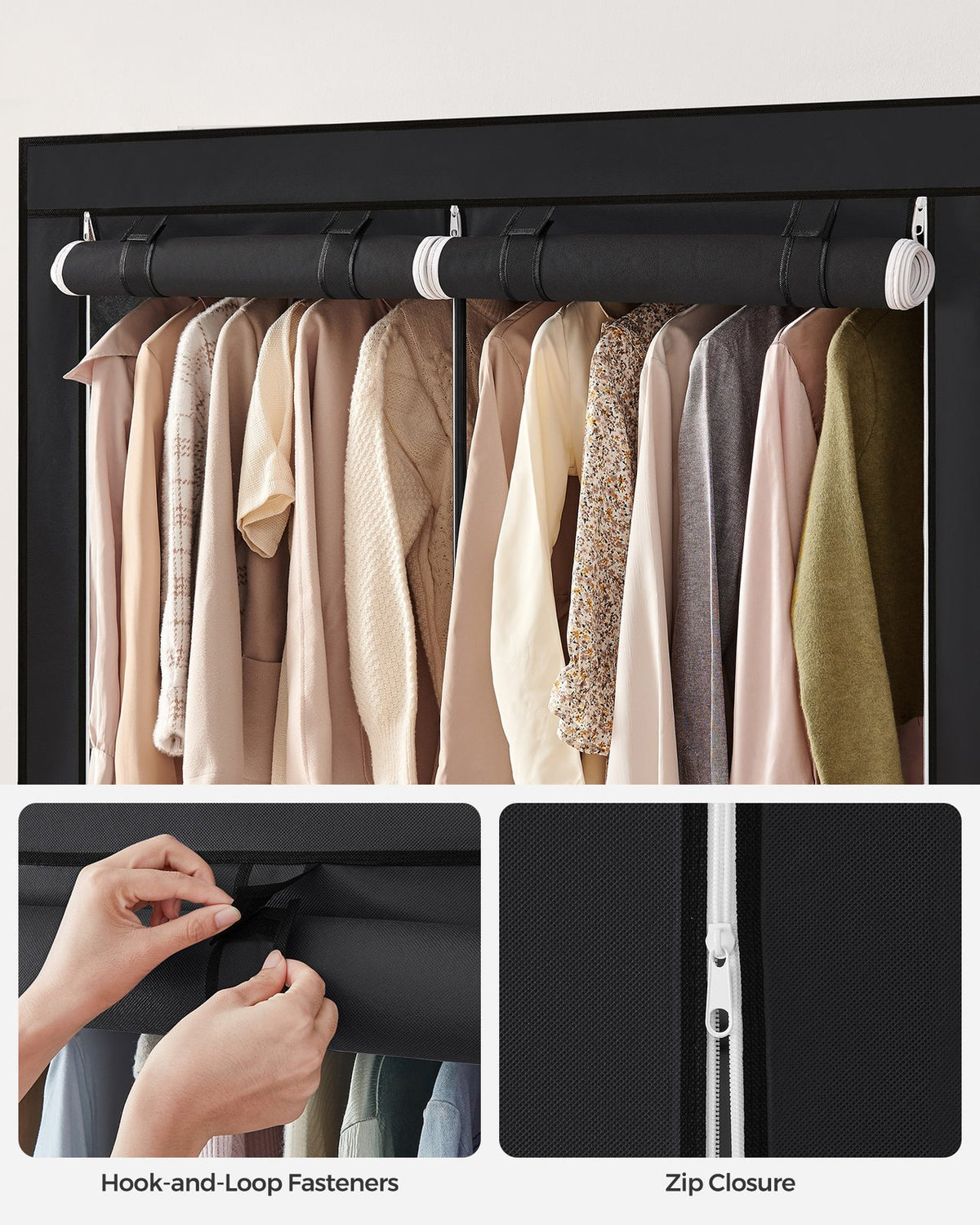 Portable Closet Wardrobe 55.1 X 16.9 X 68.5 Inches - product photo 50