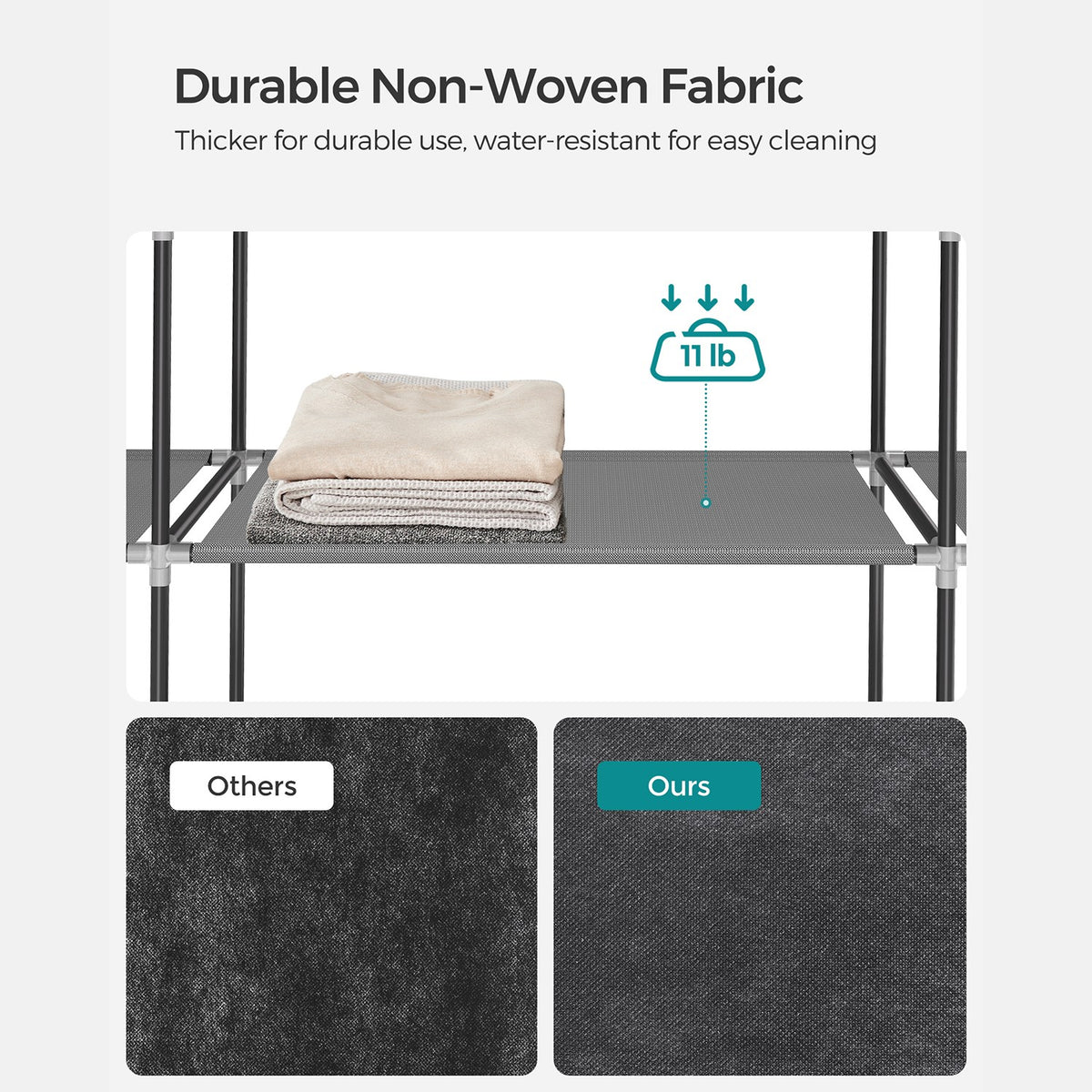 Portable Closet With 3 Shelves - product photo 05