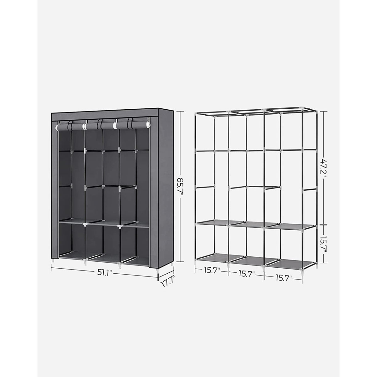Portable Closet With 3 Shelves - product photo 17
