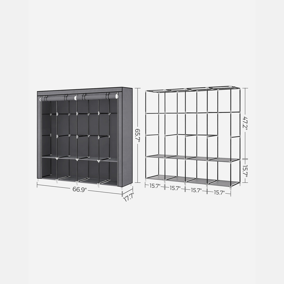 Portable Closet With 3 Shelves - product photo 26