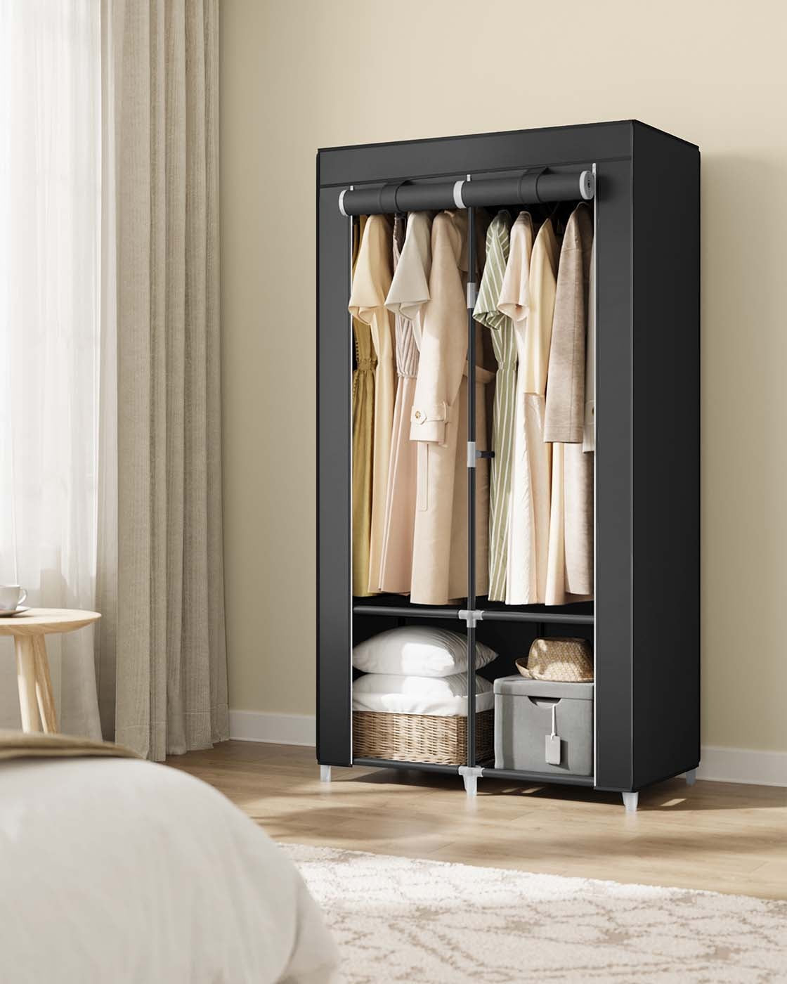 Portable Closet With Shelves And Side Pockets, 33.9 To 66.9 Inch Wide - product photo 69